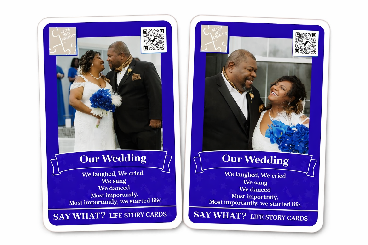 Say What? personalized card game spread on table